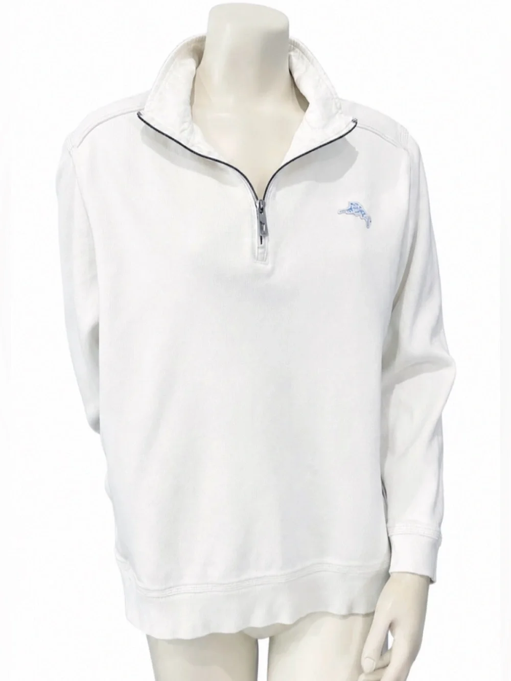 Tommy Bahama Ivory 1/4 Zip Pullover Sweatshirt Women’s Medium